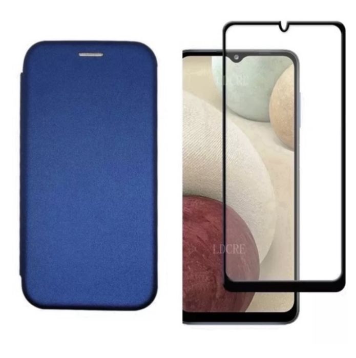 Samsung A05S A32 A33 A34 Husa Flip Cove Imitatie Piele si Folie Sticla