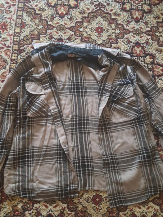 Карирана дебела есенна риза oversized