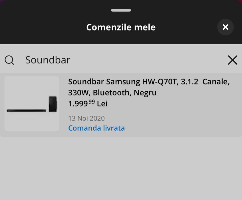 Soundbar Samsung HW-Q70T, 3.1.2, Dolby Atmos, 330W, Bluetooth, Negru