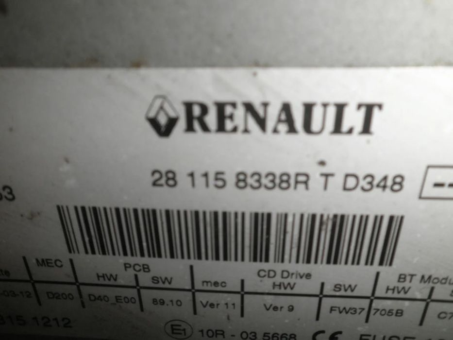 radio cd renault master 3, opel movano b, 281154204r 281158338r