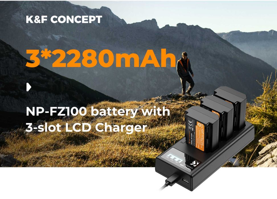 Sony NP-FZ100 - комплект 3бр батерии + тройно зарядно