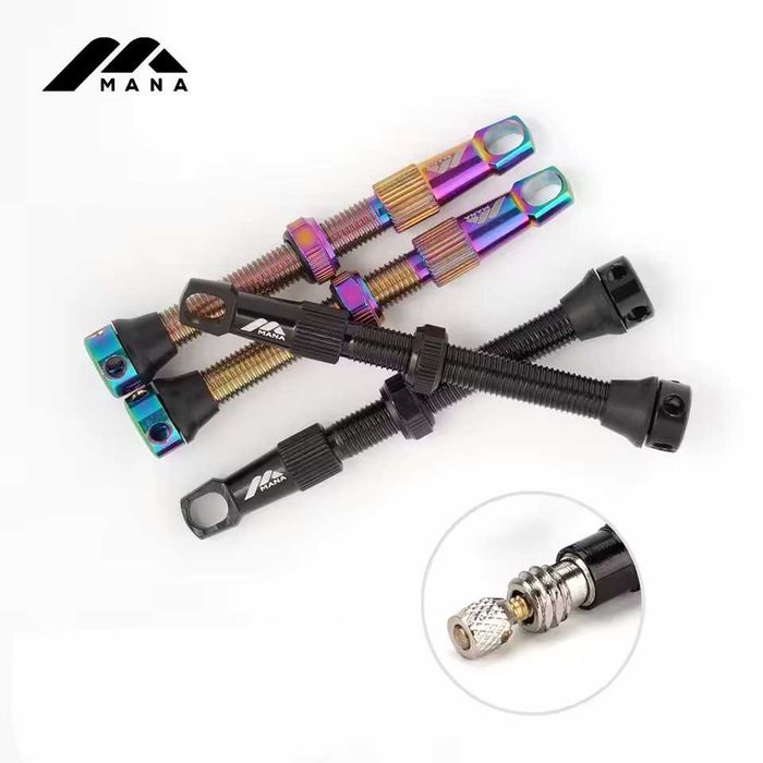 Винтили за Tubeless Mana 40mm Presta Черни/Титаниум