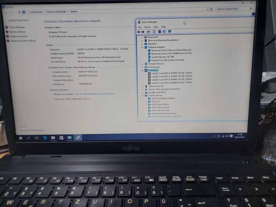 Laptop Fujitsu Siemens A544
