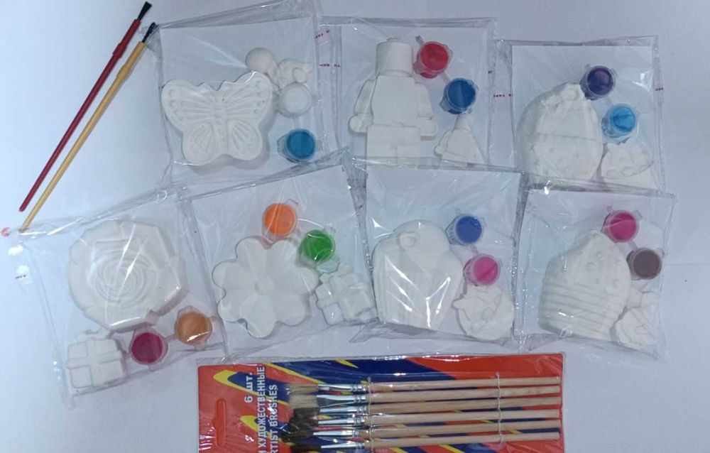 Гипсовые мини-раскраски ручной работы