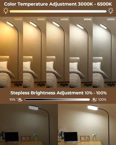 Нова LED подова лампа с регулиране на яркост и цветна температура дом