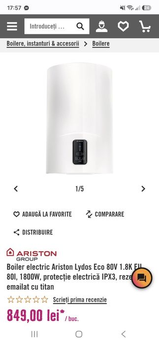 Biler Ariston electric 80 l