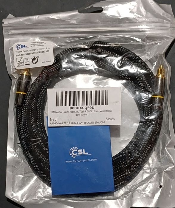 Cablu optic premium gold. Lungime 2m. Proveniența Germania. Nou.