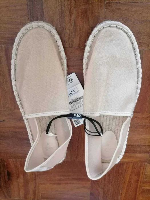 Дамски еспадрили с камъчета  и черни - прозрачни ZARA