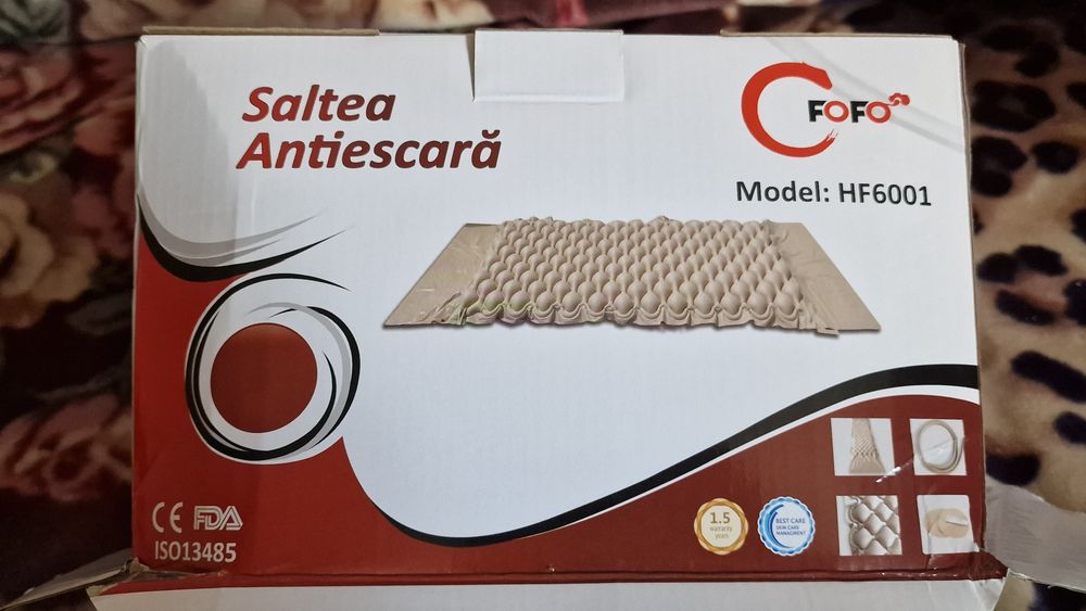 Saltea antiescara cu compresor silentios Alhena, albastra, 200x90 cm, functionare static sau alternativ, neutilizata