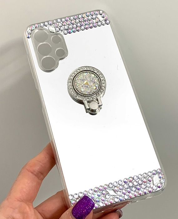 Husa tip oglinda cu pietricele si inel pt Samsung Galaxy A04s / A23 5G