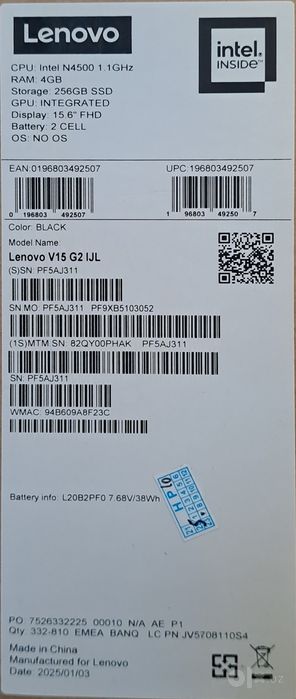 Lenova V15 satiladi taza kop paydalanbadim