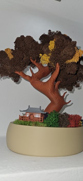 Bonsai din Pla printabil si licheni stabilizati