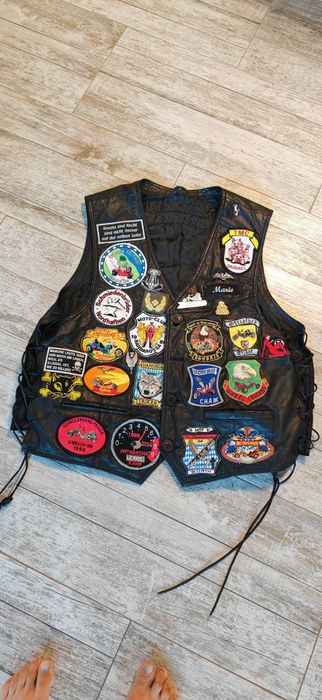 Vesta moto  biker Custom din piele naturală
