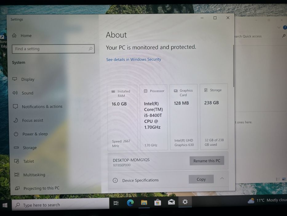 Mini PC Lenovo Thinkcenter i5 8400T 16GB ddr4