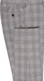 Costum barbatesc nou, gri in carouri, 2 veste: gri si bleumarin