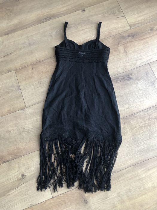 Zara H&M черна рокля с лен