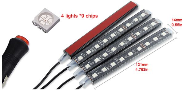 LED RGB Интериорно Осветление За Автомобил