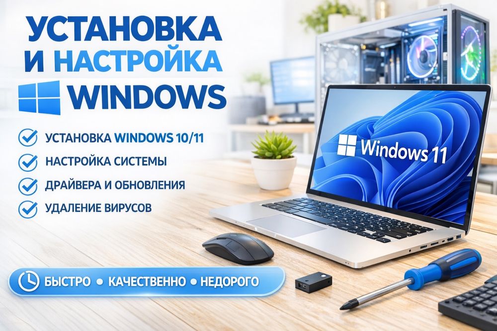 Установка Windows за 1 час. Выезд по городу.