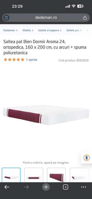 Vand saltea pat 160x200 achizitionata recent