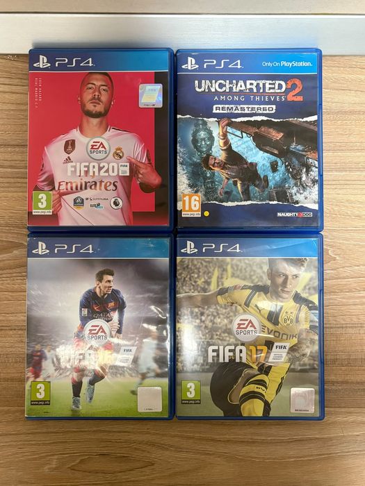 Lot jocuri PS4 Fifa 16, fifa 17, fifa 20 Uncharted 2
