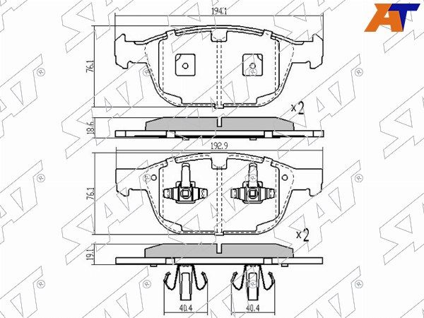 Колодки тормозные передние Volvo Xc90