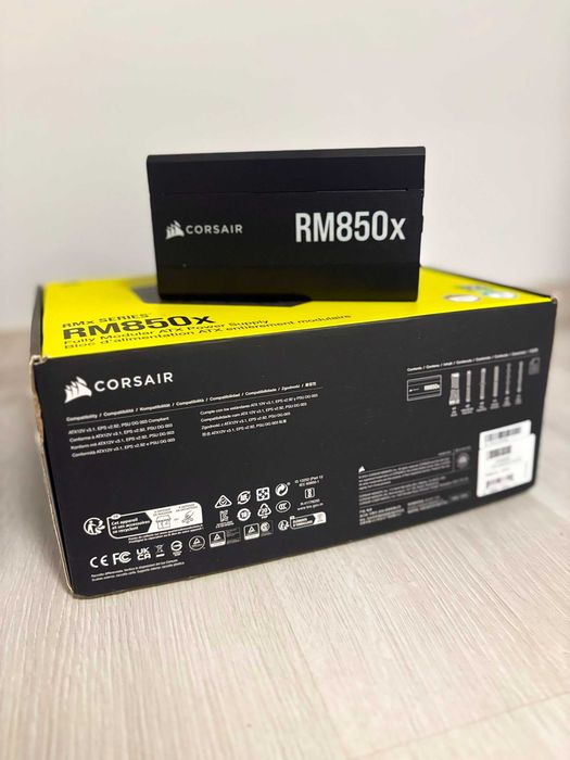 Sursa Corsair RM850x, Cybenetics Gold, 850W, 12VHPWR, ATX 3.1, Full Modulara, Negru GARANTIE