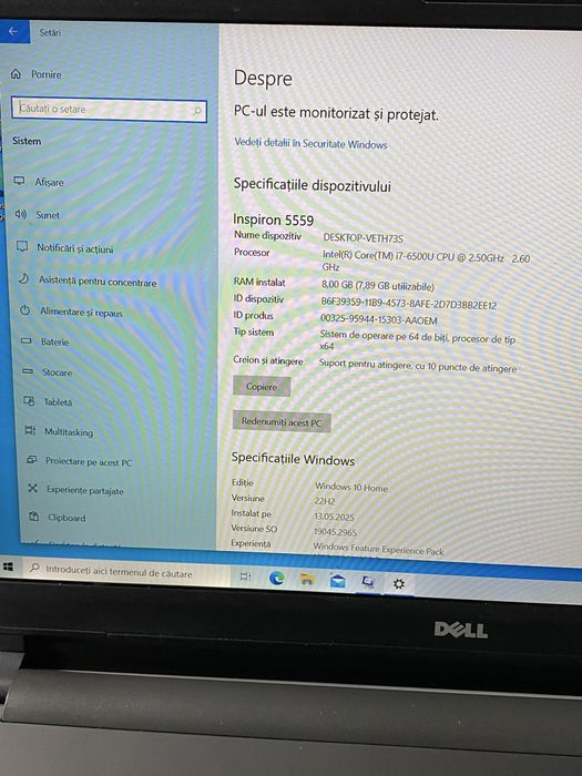 Laptop cu touchscreen DELL Inspiron 5559 – i7 / 8GB RAM / Windows 10
