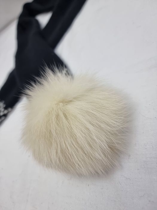 Fular copii 12 luni cu lână si blana naturală