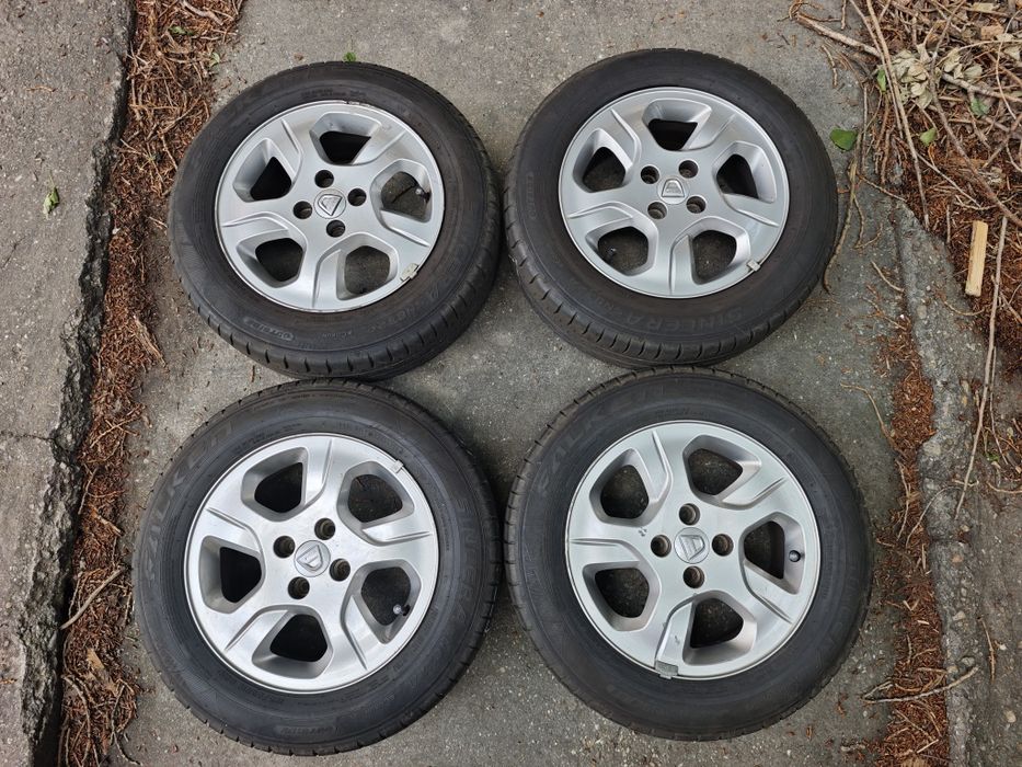 Jante aliaj originale Dacia 4x100, 6jx15, ET40 cu anv vara 185/65/15 Falken Sincera SN832A, profil 5-6 mm, DOT 4422