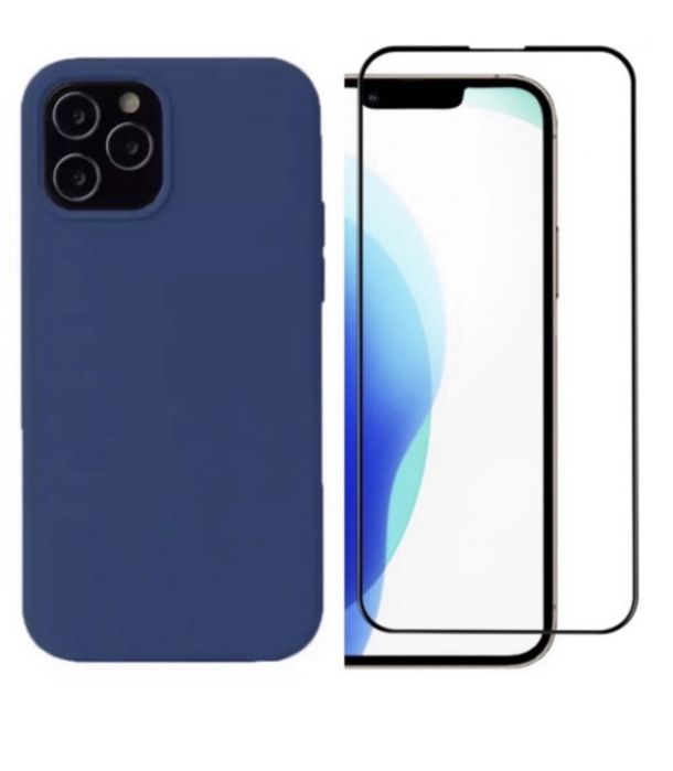 Husa Luxury Catifea +Folie Sticla 21D Iphone 13/14/15/16E PRO MAX PLUS