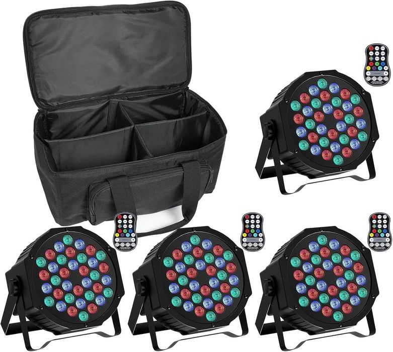 U`King 4PCS RGB Par LED батерии с чанта, безжична 36 LED сценична лампа с дистанционно управление