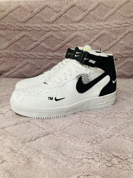 Ghete Nike AF1 alb spate negru