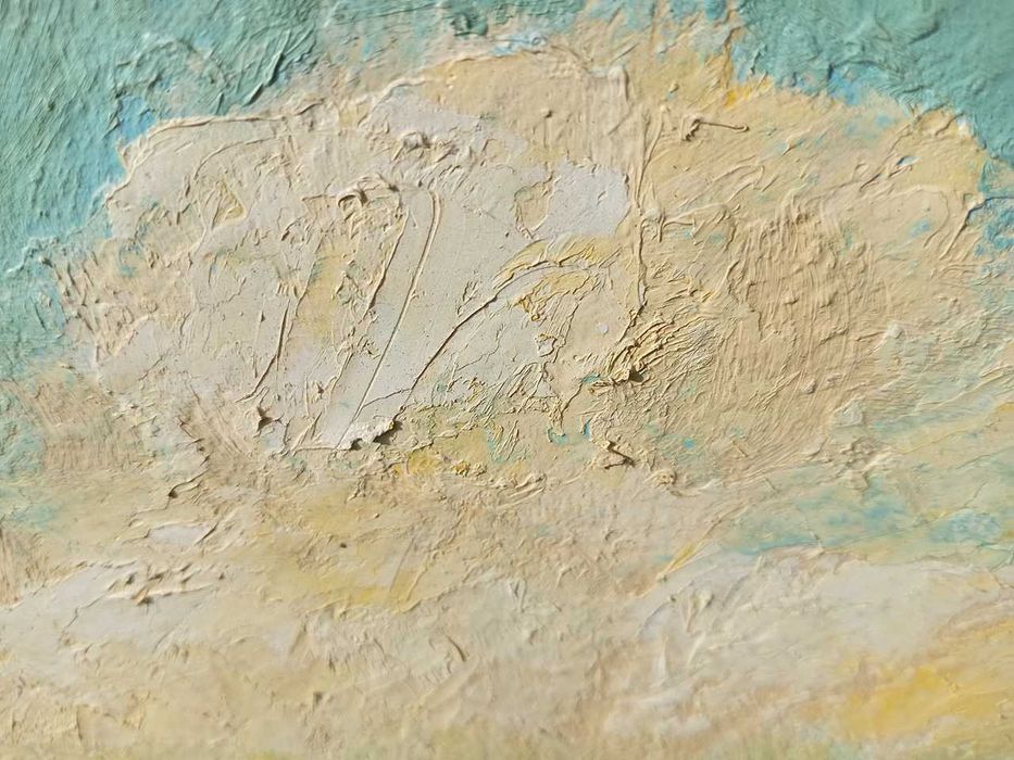 Tablou vechi - la marginea satului - semnat Schoemans.O. 1980