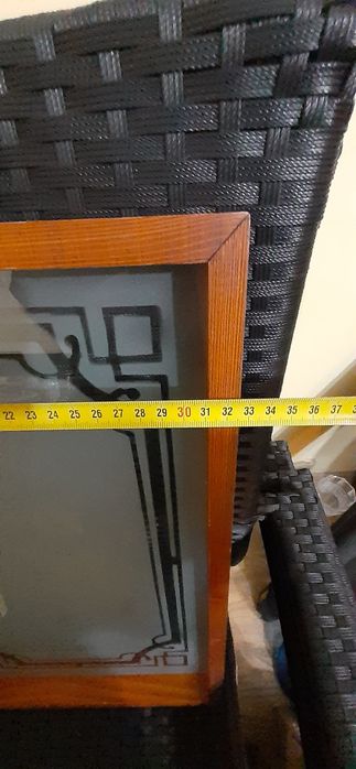 Поднос , табла с дървена рамка и стъкло