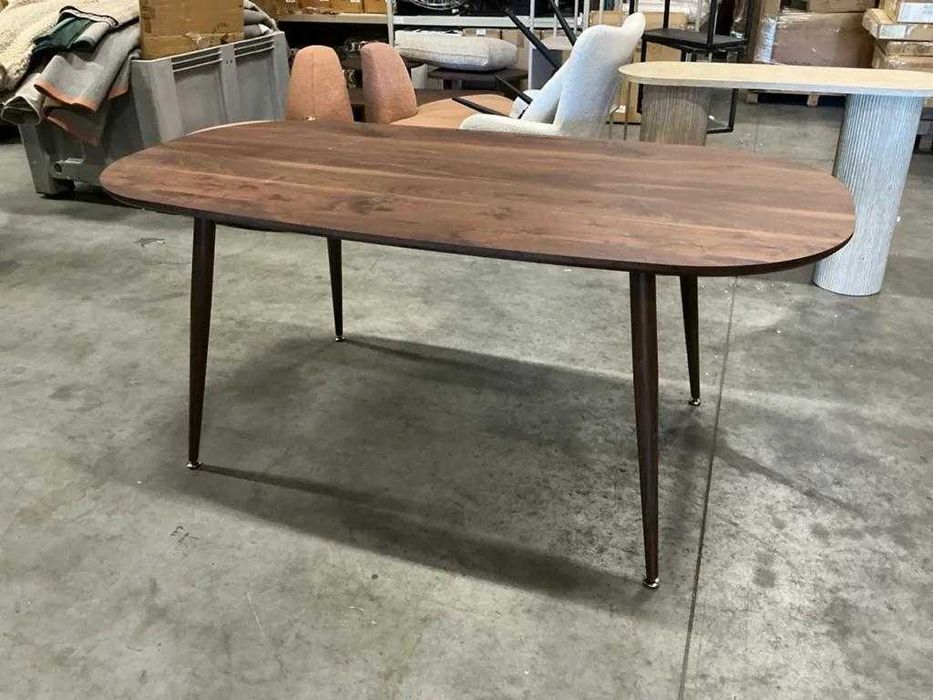 Masă dining ovală 180x90 cm, lemn nuc