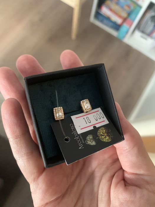 Серьги серебро с позолотой
