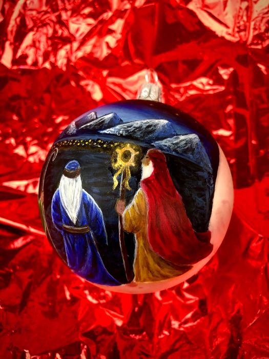 Glob de sticlă pictat manual- Cei trei crai de la Răsărit