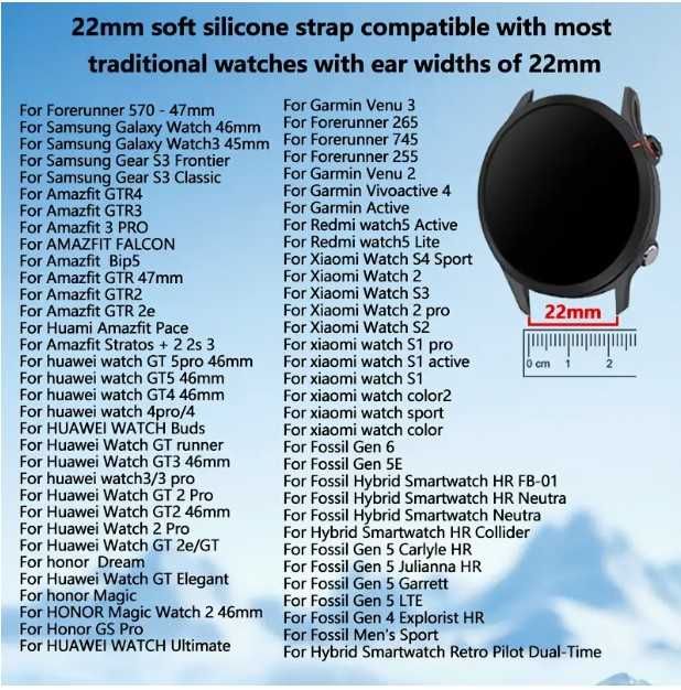 Curea silicon Huawei Watch GT/GT2/GT3/GT4/GT5/GT6 22 mm
