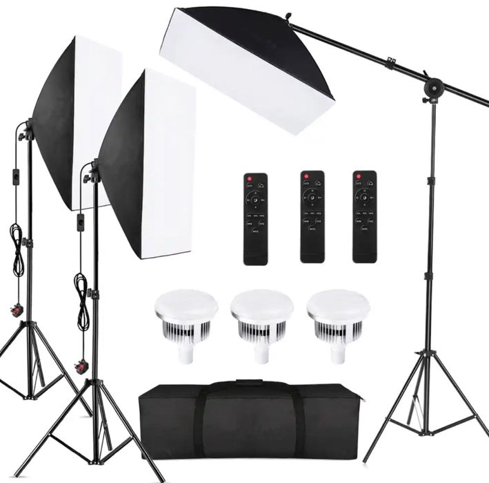 Комплект. 3бр. Софтбокс. Постоянно осветление. Фото. Видео. Диодно