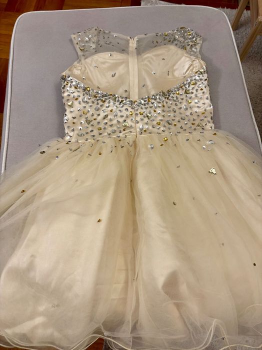 Бална рокля Официална рокля за сватба, рожден ден  с камъни- златна