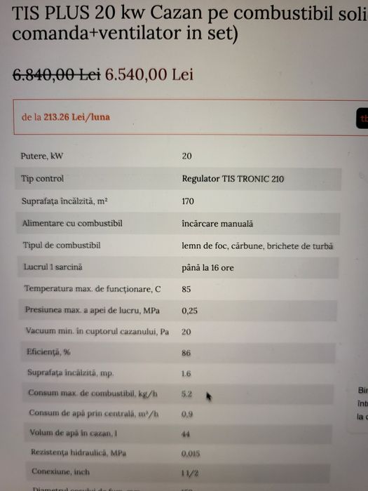 Centrala lemne 20 kW TIS PLUS 20 an 2023