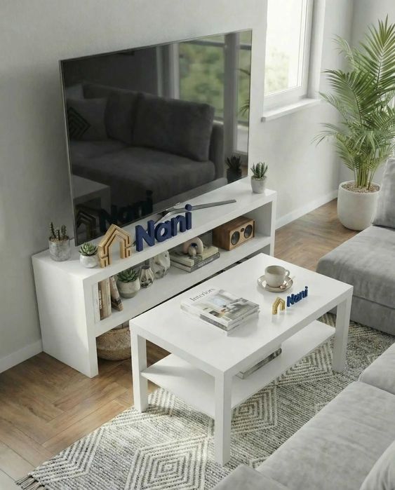 Журнальный стол + ТВ-тумба. Гармония в скандинавском стиле.