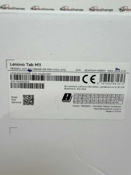 Lenovo Tab M11 Seafom Green 128/4GB Sigilata