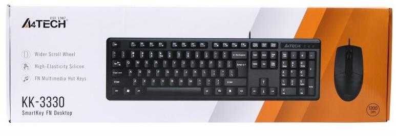 Комплект клавиатура + мышь A4TECH KK-3330 USB (BLACK)