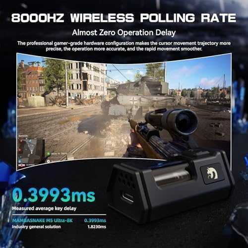 Безжична геймърска мишка 42000 DPI PAW3950MAX RGB