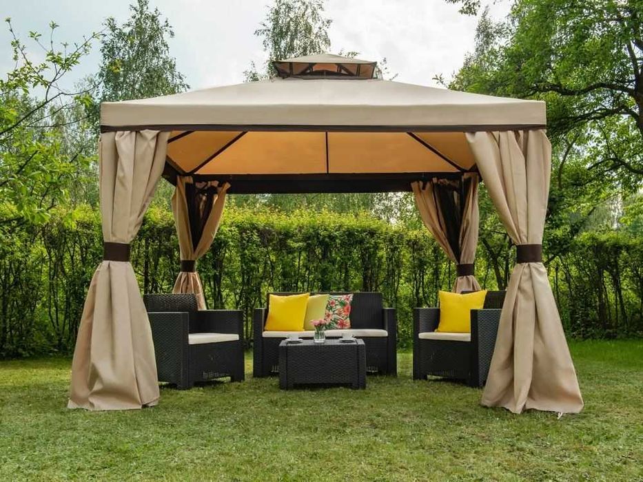 Луксозна Градинска Шатра с мрежа против насекоми тента 3.36x3.36 м.