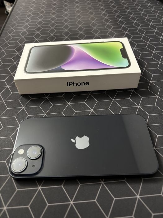 iPhone 14 negru 128 GB, stare perfecta, baterie 85%