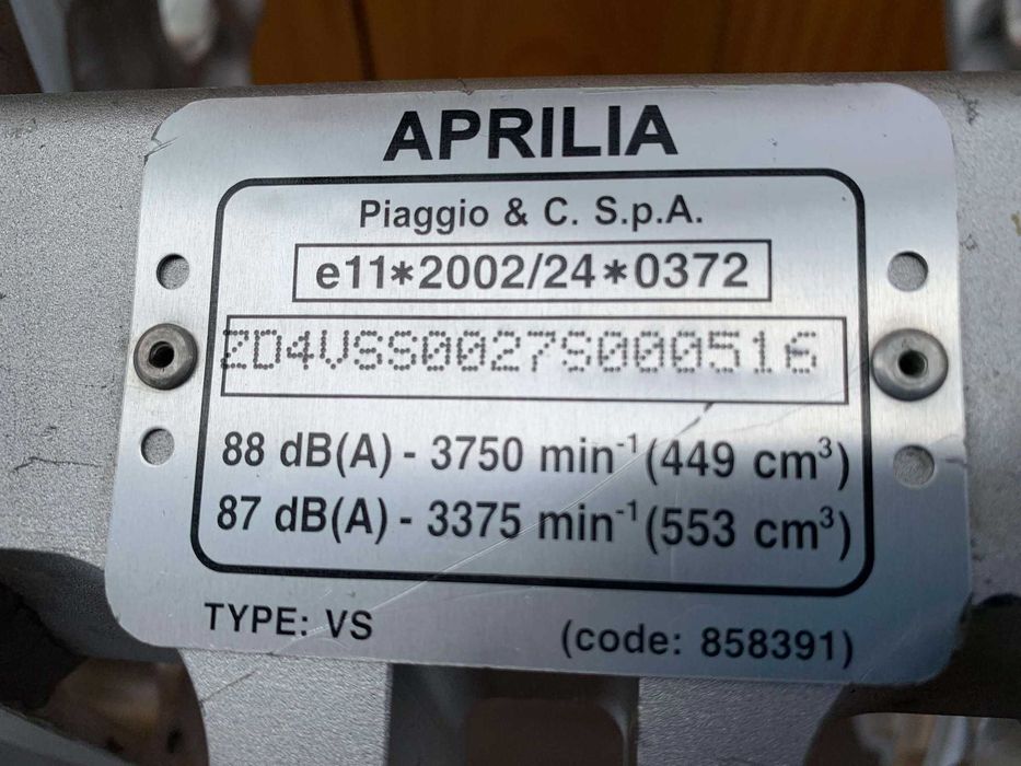 Aprilia SXV 550 Cadru cu acte inmatriculat in anglia