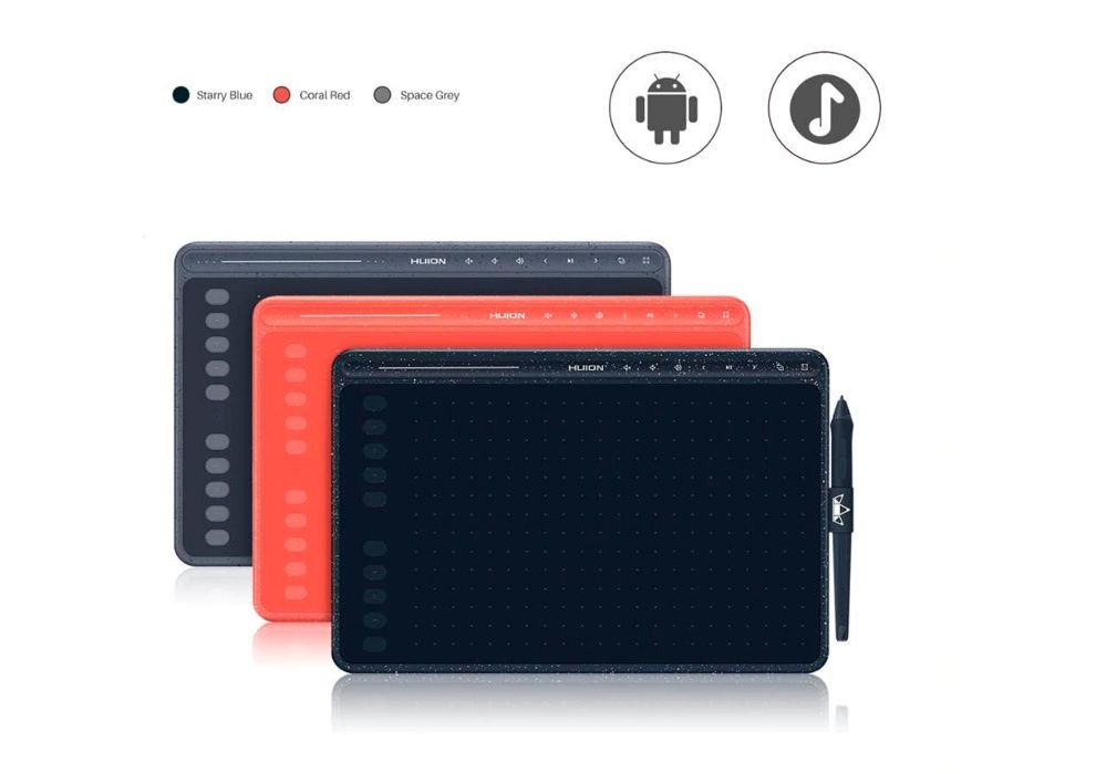 Графический планшет Huion HS611 (серый и тёмно синий)