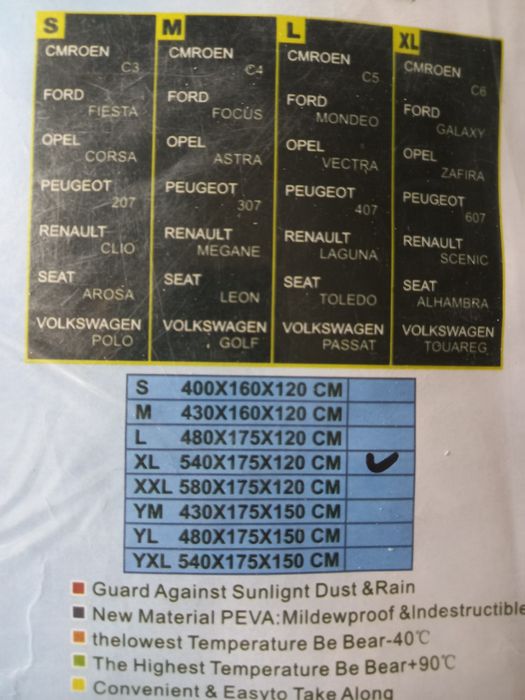 Prelata husa auto. Toate marcile. Rezistenta la UV. Impermeabila. Noua